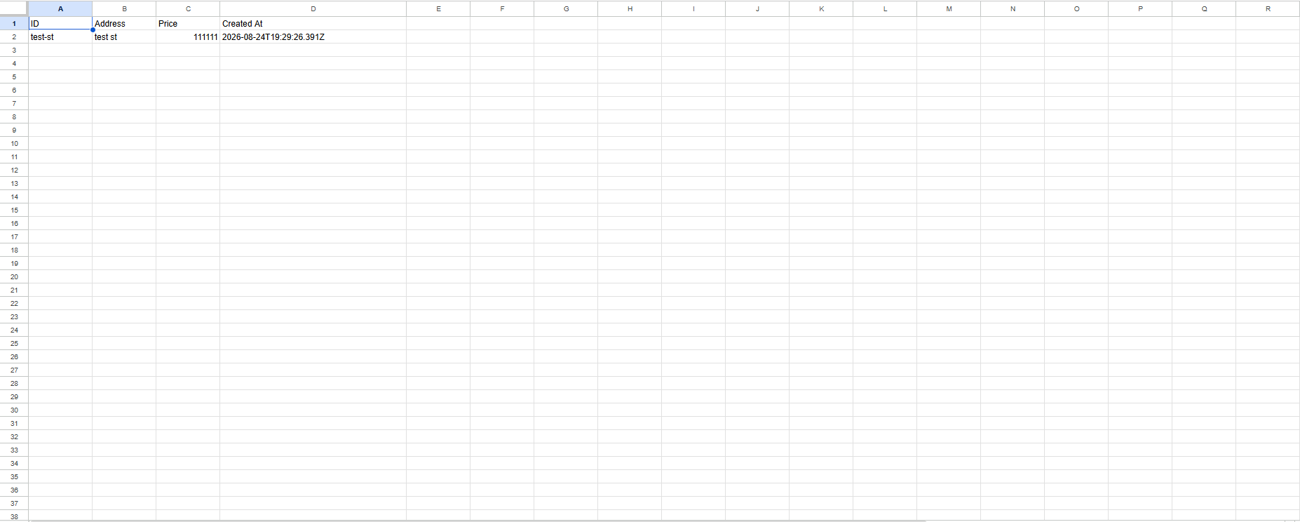 Captured leads logged as rows in a Google Sheet